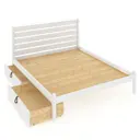 Кровать двуспальная Solarius Классика 130x101x210 см 2 выкатных ящика сосна цвет белый