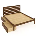 Кровать двуспальная Solarius Классика 130x101x210 см 2 выкатных ящика сосна цвет темный дуб