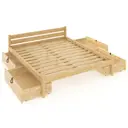 Кровать двуспальная Solarius Классика 150x63x210 см 4 выкатных ящика сосна с реечным основанием лакированная цвет бежевый