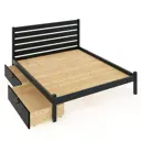 Кровать двуспальная Solarius Классика 150x101x210 см 2 выкатных ящика сосна цвет антрацит