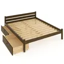 Кровать двуспальная Solarius Классика 160x63x210 см 2 выкатных ящика сосна с реечным основанием цвет темный дуб