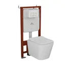 Комплект инсталляции Bauedge Bau Ideal E458103-BS0001-E00104, с унитазом безободковым Stil 49x35 клавиша Strike, белая/хром