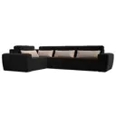 Диван Лига Диванов Лига-008 118729L 340x94x242 см велюр цвет бежевый/черный