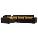 Диван Лига Диванов Лига-008 118761L 340x94x242 см вельвет цвет коричневый/желтый
