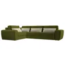 Диван Лига Диванов Лига-008 118748L 340x94x242 см вельвет цвет бежевый/зеленый