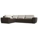 Диван Лига Диванов Лига-008 118796L 340x94x242 см рогожка цвет бежевый/коричневый