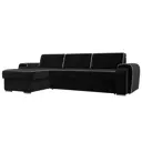 Диван Лига Диванов Лига-025 119218L 268x88x160 см велюр цвет черный