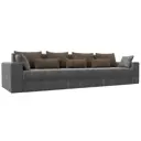Диван Лига Диванов Майами 114777 350x96x106 см рогожка цвет серый