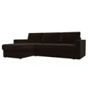 Диван Лига Диванов Траумберг 27895L 230x73x153 см вельвет цвет коричневый