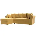 Диван Лига Диванов Рейн 112583L 233x78x141 см вельвет цвет желтый
