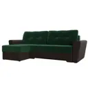 Диван Лига Диванов Амстердам 117798L 248x92x152 см велюр цвет зеленый/коричневый