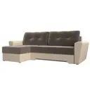 Диван Лига Диванов Амстердам 117799L 248x92x152 см велюр цвет бежевый/коричневый
