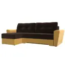 Диван Лига Диванов Амстердам 117815L 248x92x152 см вельвет цвет коричневый/желтый
