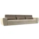 Диван Лига Диванов Лига-008 119080 372x94x107 см вельвет цвет бежевый/коричневый