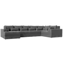 Диван Лига Диванов Майами 114788L 405x90x230 см рогожка цвет серый