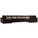 Диван Лига Диванов Майами 114792L 405x90x230 см вельвет цвет коричневый