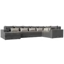 Диван Лига Диванов Майами 114801L 405x90x230 см рогожка цвет серый