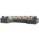 Диван Лига Диванов Майами 114806 405x90x230 см рогожка цвет серый