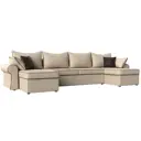 Диван Лига Диванов Элис 110300 336x83x157 см искусственная кожа цвет бежевый