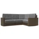 Диван Лига Диванов Белла 117660 233x90x169 см рогожка цвет коричневый/серый