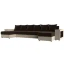 Диван Лига Диванов Дубай 110598R 352x90x163 см вельвет цвет коричневый/бежевый