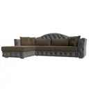 Диван Лига Диванов Артис 121623L 250x97x181 см рогожка цвет коричневый/серый