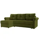 Диван Лига Диванов Леон 27978L 240x90x150 см вельвет цвет зеленый