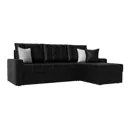 Диван Лига Диванов Ливерпуль 29090 232x73x153 см искусственная кожа цвет черный