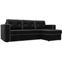 Диван Лига Диванов Принстон 29376 244x85x150 см искусственная кожа цвет черный