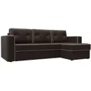 Диван Лига Диванов Принстон 29375 244x85x150 см искусственная кожа цвет коричневый