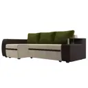 Диван Лига Диванов Ричмонд 115005L 246x80x150 см вельвет цвет бежевый/коричневый/зеленый