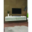 Тумба под телевизор Мебельнов Рим 00326 170x30x40 см ЛДСП цвет белый