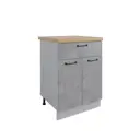 Кухонный шкаф напольный Лофт без столешницы 60x81.60x50.40 см 1 ящик фасад бетон МДФ каркас серый ЛДСП Дсв Мебель УТ000566683