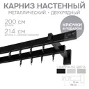 Карниз для штор двухрядный Эскар 4217200 200 см металл цвет черный