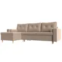 Диван Лига Диванов Белфаст 105777L 225x93x148 см велюр цвет бежевый