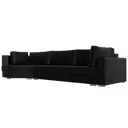 Диван Лига Диванов Лига-026 119187L 340x85x139 см искусственная кожа цвет черный
