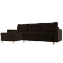 Диван Лига Диванов Белфаст 28732L 225x93x148 см вельвет цвет коричневый