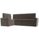 Диван кухонный Лига Диванов Деметра 114318L 200x82x120 см велюр цвет коричневый
