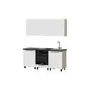 Кухонный гарнитур Furniture Integration Этна Софт Вайт Гиза 180x210x60 см ЛДСП цвет белый