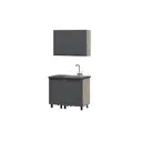 Кухонный гарнитур Furniture Integration Этна 100x210x60 см ЛДСП цвет графитовый серый