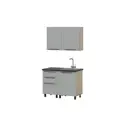Кухонный гарнитур Furniture Integration Этна Софт 110x210x60 см ЛДСП цвет светло-серый