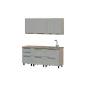 Кухонный гарнитур Furniture Integration Этна 1-1.8 180x210x60 см ЛДСП цвет светло-серый