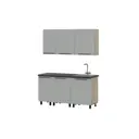 Кухонный гарнитур Furniture Integration Этна Софт 160x210x60 см ЛДСП цвет светло-серый