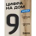 Цифра на дом Ilikpro большая металлическая 9 (девять) Антал черная