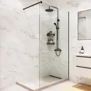 Душевая перегородка Mebelvann 90x200 см черный профиль прозрачное стекло