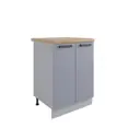 Напольный шкаф без столешницы Ройс С 600 60x81.60x50.40 см фасад серый МДФ каркас серый ЛДСП Дсв Мебель