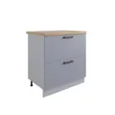 Напольный шкаф без столешницы Ройс 80x81.60x50.40 см 2 ящика фасад серый МДФ каркас серый ЛДСП Дсв Мебель