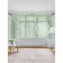 Тюль на шторной ленте для кухни Тропические Листья 155x180 см цвет зеленый