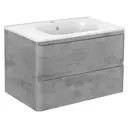 Тумба с раковиной Vincea 800 Beton VMC-2V800BT VCB-2VP800W