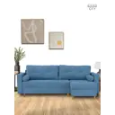 Диван-кровать Cityhd угловой Киото 240x75x145 см велюр цвет синий
